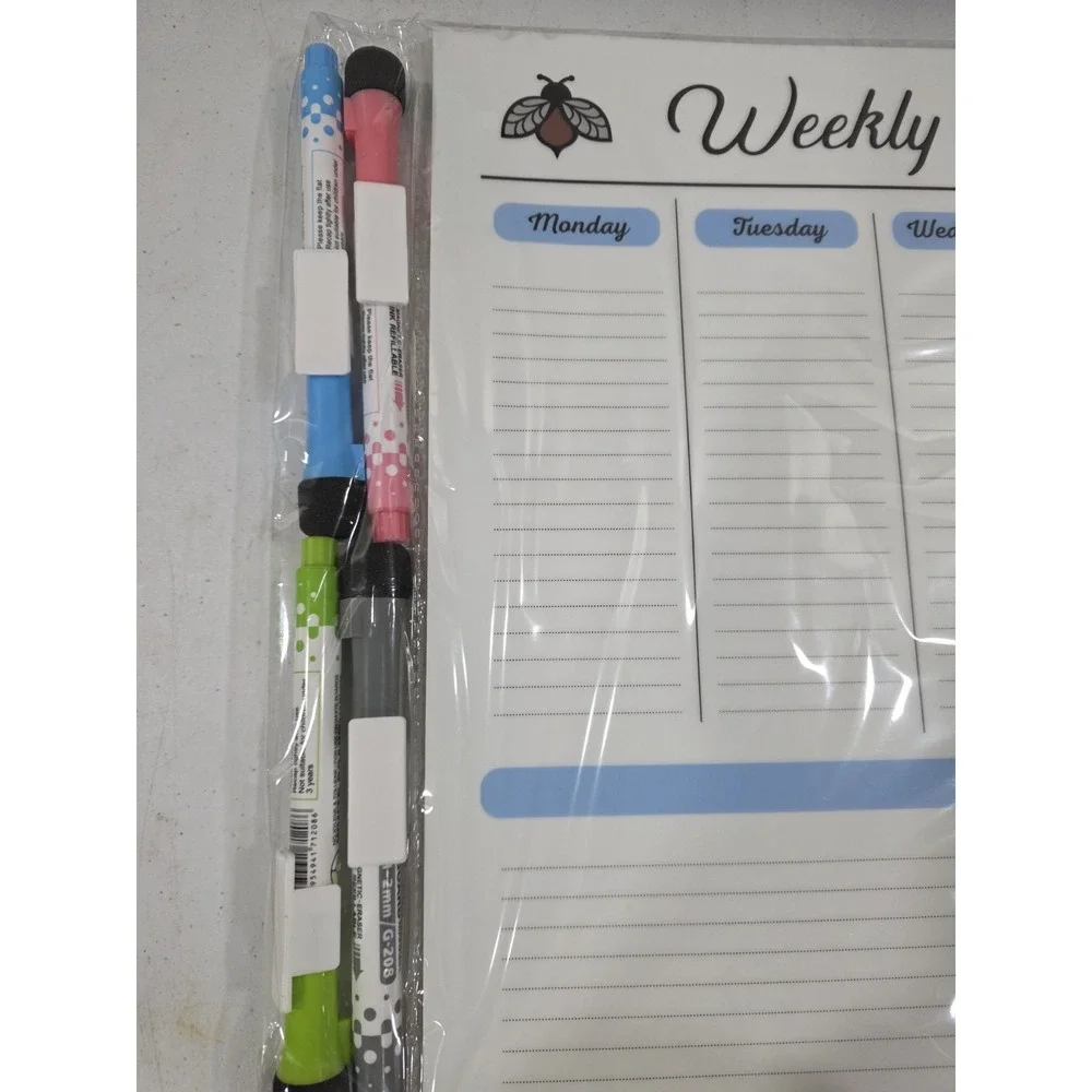 Busy Bee Peal And Stick Weekly Planner Nanotechnology Sticks To Any Flat Surface